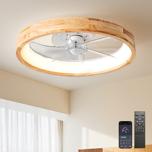 Bán buôn tùy chỉnh hiện đại 20-inch LED quạt trần với điều khiển từ xa 5 lưỡi gỗ mờ thời gian và động cơ 3 tốc độ - Product Image 1