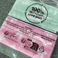 T-shirt recyclable imprimé de logo personnalisé Pe vêtements sac d'emballage en plastique recyclé poly sacs réutilisables avec avertissement de suffocation