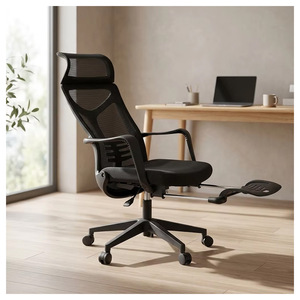 Ergonomic reclining office <b>chair</b> with footrest, employee computer <b>chair</b>, mesh lumbar support, breathable swivel <b>chair</b>. - Product Image 3