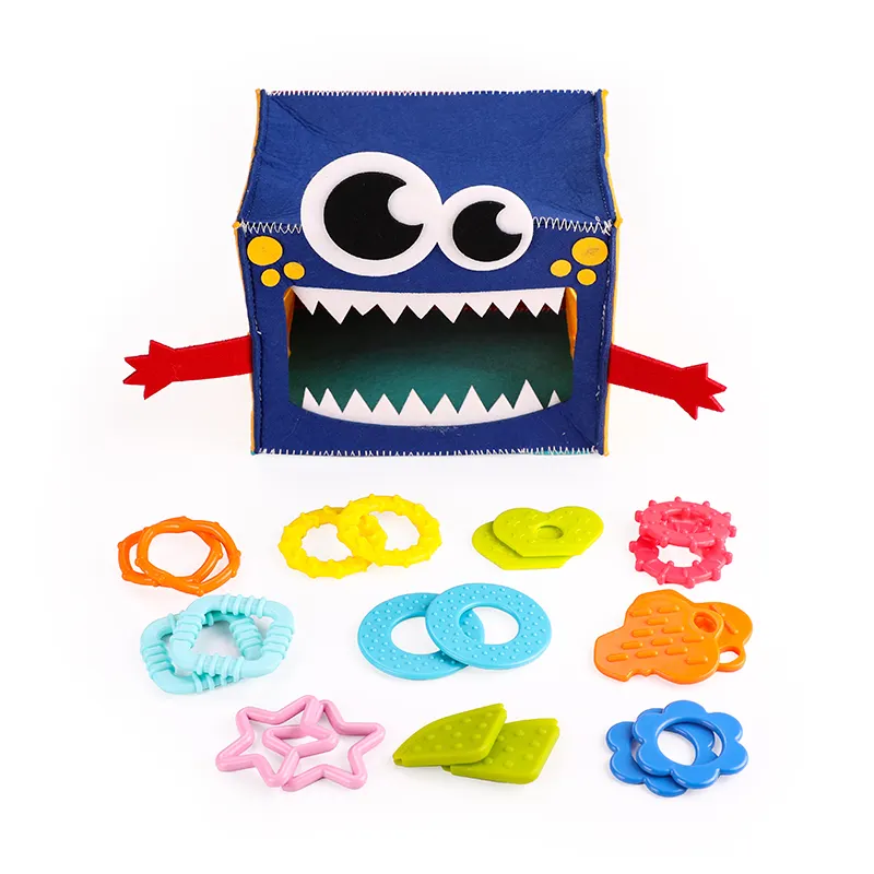 Öğrenme dokunmatik canavar oyuncak renk ve şekiller kutusu dokunuşlu ve şekli istihbarat kutusu oyuncak çocuklar için