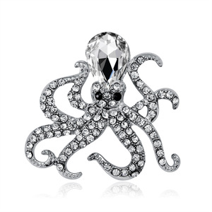 Europe and America Vintage Crystal Rhinestone Octopus <strong>Brooch</strong> Pins Diamond Marine Organism Devilfish <strong>Brooch</strong> - Product Image 1