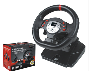Volant de jeu avec pédales, rotation à 180 degrés, vibration, USB, compatible <span class=keywords><strong>PC</strong></span>, PS3, PS2, Driving Force - Product Image 2