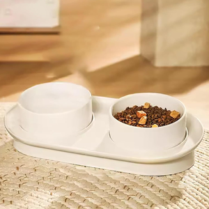 Ensemble de bols pour animaux de compagnie : gamelles <span class=keywords><strong>en</strong></span> céramique amovibles pour chiens et chats, pour <span class=keywords><strong>nourriture</strong></span> et eau, petit format - Product Image 1