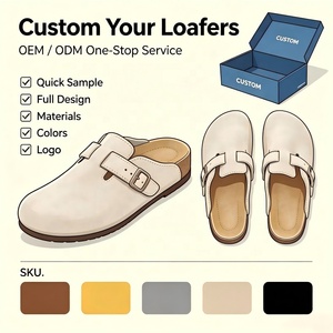 Nouveauté 2026 <span class=keywords><strong>Sabots</strong></span> et mules Boston Birks en daim avec semelle orthopédique antidérapante, sandales Birken en liège pour extérieur et jardin, logo personnalisé, vente en gros - Product Image 1