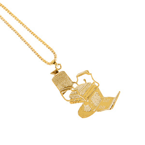 Collier pendentif tendance en forme de rasoir et d'épée en alliage de zinc, bijoux unisexes - Product Image 3