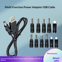 Adaptateur DC 11 broches pour ordinateur portable, connecteur 55x21, alimentation, câble de conversion USB 2.0, aluminium plaqué cuivre
