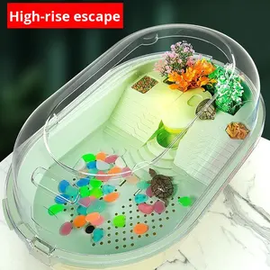 Piccolo serbatoio di tartaruga in plastica con piattaforma da arrampicata e piattaforma crogiolante accessorio <span class=keywords><strong>per</strong></span> <span class=keywords><strong>acquario</strong></span> domestico <span class=keywords><strong>per</strong></span> l'allevamento di <span class=keywords><strong>tartarughe</strong></span> - Product Image 3