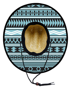 Chapeau de sauveteur en paille unisexe à motif aztèque imprimé par sublimation, prêt à être expédié, protection solaire UV pour la plage - Product Image 4