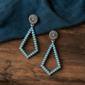 Orecchini geometrici bohémien con abbinamento di colori, accessori moda retrò esagerati da donna - Product Image 1