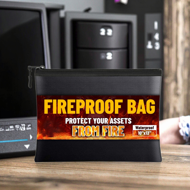 Fireproof Document Bag Fireproof Waterproof Document Bag Waterproof File Organizer Travel Safe Bags for Important Files Cards