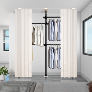 סגנון חדש diy לבן פחמן פלדת תינוק ארון מותאם אישית בשילוב אנכי מתלה בגדים גדול מתקפל שינה ארון ארון - Product Image 2