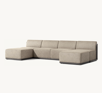 TRELICA nouvellement conçu hôtel vacances cour mobilier d'extérieur en aluminium canapé modulaire en forme de U inclinable combinaison ensemble canapé