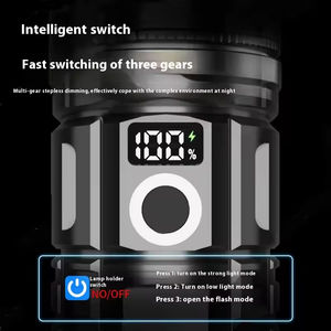 Lampe torche zoomable ultra puissante à longue portée avec charge rapide Type-C et autonomie ultra longue pour l'extérieur - Product Image 3