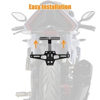 Soporte Universal de Aluminio CNC para Matrícula de Motocicleta con Luz Trasera y Luces Intermitentes