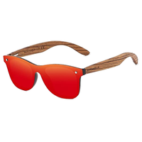 Vente flash - Lunettes de soleil en bois personnalisées avec logo, verre monobloc, branches en bois sans monture
