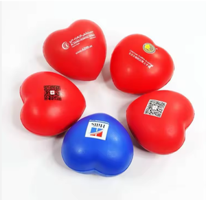 Stress Ball With Custom Logo Squeeze Heart Shape Anti Stress Ball Round Shaped PU Stress Relief Ball Toy Stressball - Product Image 5