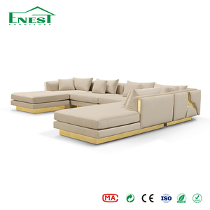 Divano Modulare di Lusso <span class=keywords><strong>Italiano</strong></span> a 7 Posti, Sofà in Tessuto Imbottito di Alta Gamma per Villa e Hotel, Soluzione Completa per Arredamento - Product Image 2