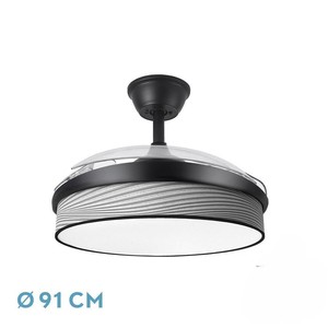72W DC <b>fan</b>, black and grey, 91cm, 3 blades, 7200lm, 3000-4000-6000K, <b>remote</b> <b>control</b>, memory, timer - for - Product Image 1