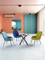 Ensemble de fauteuil lounge et table d'appoint moderne aux couleurs nordiques, avec design éco-responsable, pour hôtel, boutique, hall d'attente