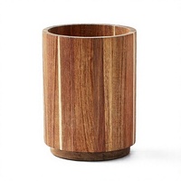 Porte-ustensiles en bois d'acacia, rotatif à 360°, grand organisateur de comptoir, décoration de cuisine style ferme