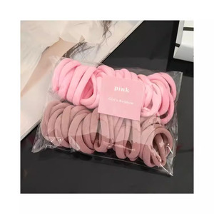 Coletero elástico de algodón, 50 Uds., bandas para el pelo sin costuras multicolor para niños y mujeres, lazos para el pelo de estilo dulce para niñas - Product Image 4