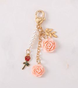 Metal Colorful 3D Camellia Rose Flower <b>KeyChain</b> Alloy Metal Resin Flower Rose <b>Keychain</b> for Purse Bag Charm Car Key Accessories - Product Image 6
