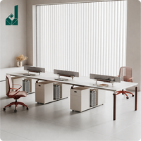 Poste de travail de bureau haut de gamme au design italien avec poutre fonctionnelle et armoire mobile, bureau blanc moderne pour centre d'appels