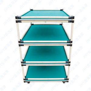 פלסטיק תעשייתי מצופה חומר רזה טיפול עגלות ערמה מדפים - Product Image 4