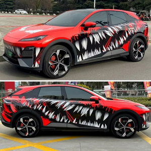 Vinilo para Carrocería de Automóvil NIKO de 1.52*18 Metros, Diseño Personalizado, PVC Brillante, Color Rojo y Negro Degradado, Vinilo de Lujo que Cambia de Color - Product Image 2