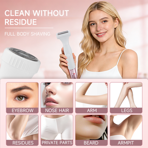 Kit d'épilation 4-en-1 indolore, rasoir électrique IPX7 pour <span class=keywords><strong>femme</strong></span>, épilation du visage, du corps, des poils pubiens et du <span class=keywords><strong>nez</strong></span> - Product Image 2