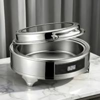 Réchaud de buffet électrique en acier inoxydable de qualité hôtelière, chauffe-plats isolé pour équipement de restauration