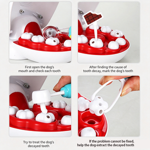 Ensemble de jeu de <span class=keywords><strong>rôle</strong></span> dentiste pour enfants, lapins et chiens, accessoires éducatifs pour le soin des dents, jouet d'infirmière pour jeu interactif d'imitation - Product Image 2