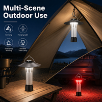 Lanterne de camping LED rechargeable en ABS blanc IPX4 avec trépied magnétique, intensité variable en continu, lampe de secours pour tente extérieure