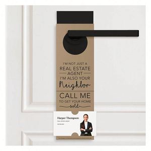 Colgadores de puerta de cartón personalizados para bienes raíces, de doble cara, con impresión de 'Hey Neighbor', folletos para puerta y material de marketing inmobiliario - Product Image 6