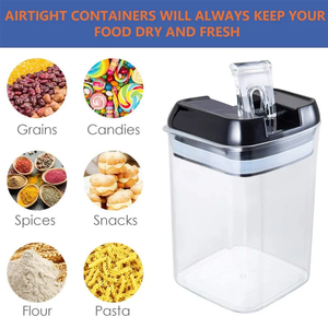 Contenedor Hermético Transparente de 7 Piezas para Almacenamiento de Alimentos Secos con Tapa, de Alta Calidad y Nuevo Diseño, El Más Vendido - Product Image 3