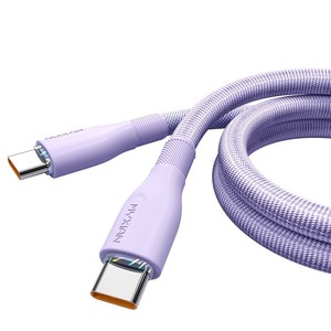 สายชาร์จ Myxian Dual Type C 120W PD ชาร์จเร็ว สำหรับ Apple Huawei แล็ปท็อป สีม่วง แบบถัก 1 1.5 2 เมตร - Product Image 1