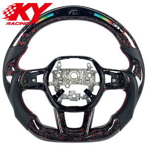 Volant sport en cuir et fibre de carbone forgé sur mesure pour Honda Civic 11e génération, Accord, CR-V, avec plusieurs options de couleurs - Product Image 1