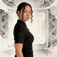 T-shirt rétro style chinois à manches courtes avec boutons grenouille - Haut décontracté noir brodé pour femme