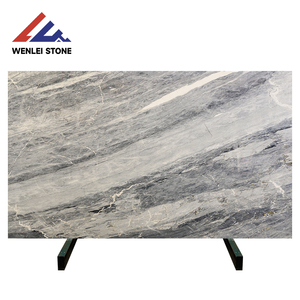 Losas <span class=keywords><strong>de</strong></span> Mármol Natural Pulido Wenlei en Azul Grisáceo con Vetas Blancas y Doradas, Piedra <span class=keywords><strong>de</strong></span> Lujo para Paredes <span class=keywords><strong>de</strong></span> Hoteles y Recepciones <span class=keywords><strong>de</strong></span> Empresas - Product Image 1