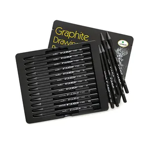 Vente chaude sans bois Graphite crayon Graphite croquis ensemble de crayons pour étudiant dessin sans bois croquis ensemble de crayons