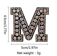 Patchs en lettres de cristal strass autocollants pour sacs, accessoires de vêtements DIY