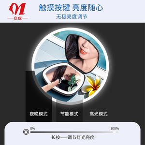 Miroir de maquillage pliable Jiayao Furniture, noir et blanc, forme extraterrestre, miroir compact portable avec réflexion double face - Product Image 4