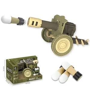 Plastic Air Airsoft Toy Shell Ejecting Shooting Launchers Foam Soft Bullet Tank with 3 Bullets