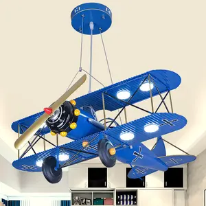 Creative Aircraft Plane Chandelier Baby Room Decor LED Light Toys for Kids New Type Ceiling Pendant Lights