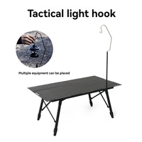 Table de camping en alliage d'aluminium de conception nouvelle, avec poche de rangement, portable et réglable, table pliante pour pique-nique en plein air