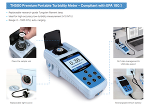 เครื่องวัดความขุ่นแบบดิจิตอลพกพาขั้นสูงมาตรฐาน EPA 180.1 และ ISO7027 รองรับ OEM รับประกัน 1 ปี - Product Image 2
