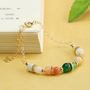 Bracciali con Catena e Maglie in Pietra Naturale di Giada Verde, Gioielli alla Moda, Bracciali con Perle di Giadeite Birmana, Bracciali con Perle di Giada del Myanmar - Product Image 4