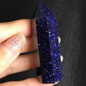 Offre Spéciale : Obélisque Bohème en Grès Bleu, Pointe Unique, Cristal Brut Sculpté, Wicca, Feng Shui, Méditation, Cadeau d'Halloween - Product Image 2