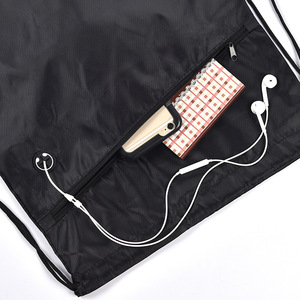 Hot Sale Promotional <b>Drawstring</b> Sports Bag Gym Polyester Custom <b>Drawstring</b> Backpack with Logo and Zipper - Product Image 4