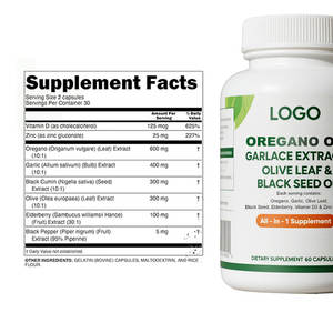 Private Label Packaging Oregano Oil 60 Soft Capsules Digestion Support <strong>Wild</strong> Oregano Oil Health Care Products Health Supplements - Product Image 2